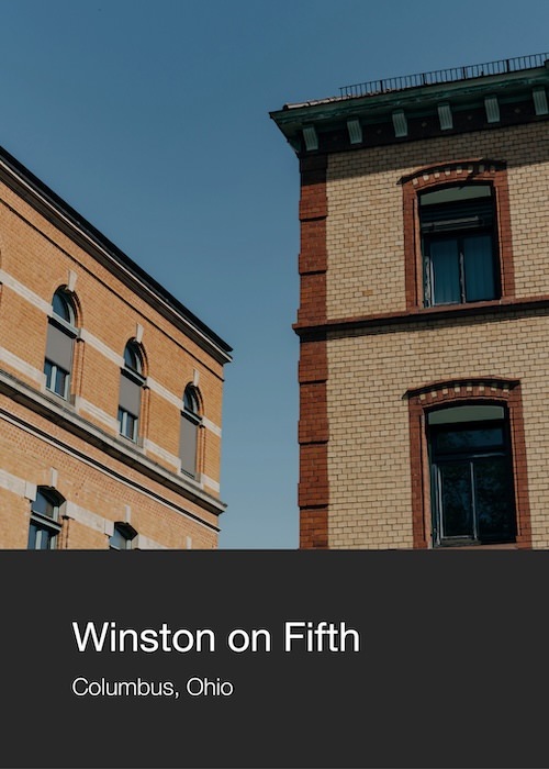 Multifolio Property card with an image of a brick building called Winston on Fifth in Columbus, Ohio.