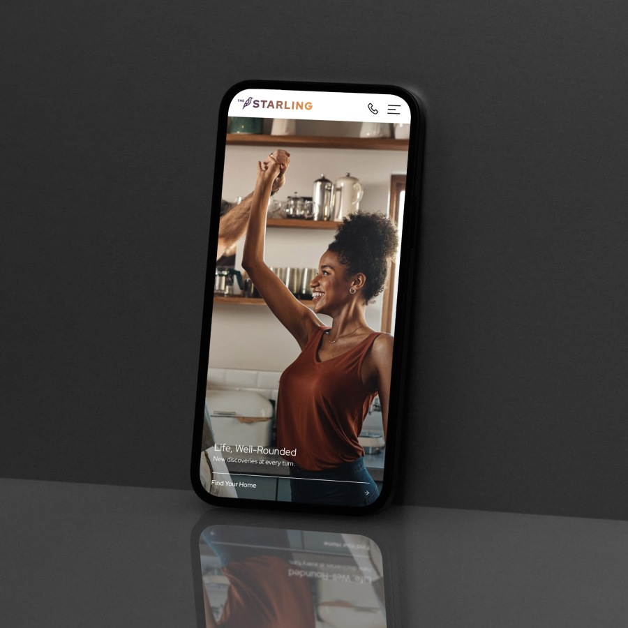 Mobile phone with an example website from Jonah.