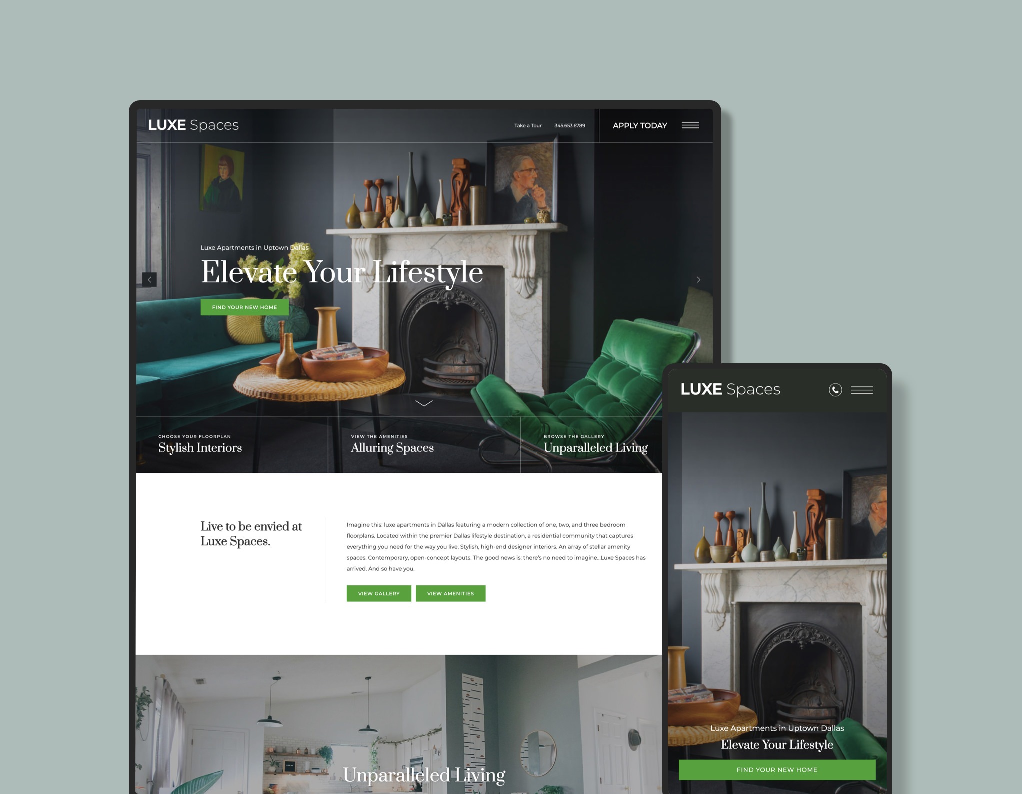 LUXE Spaces Multifamily Website Theme Powered by Jonah