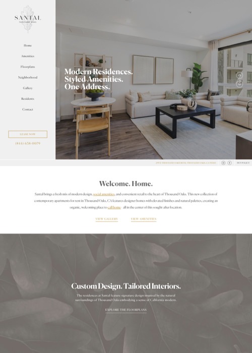 Jonah's Arterra Website Theme for Multifamily Communities Santal apartment's website